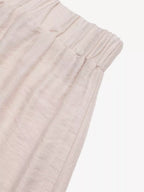 Women's Beige Elastic Waist Shorts With Black Wavy Trim Casual High Waisted Loose Summer Shorts